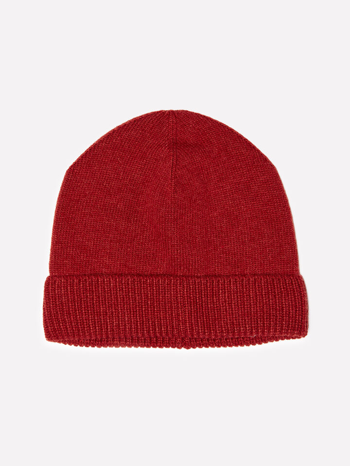 Brick red cashmere blend hat - null - Red | Sisley image number 1